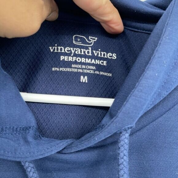 VINEYARD VINES Performance‎ Navy Blue Long-Sleeve Lightweight Hoodie Size M - Picture 5 of 8